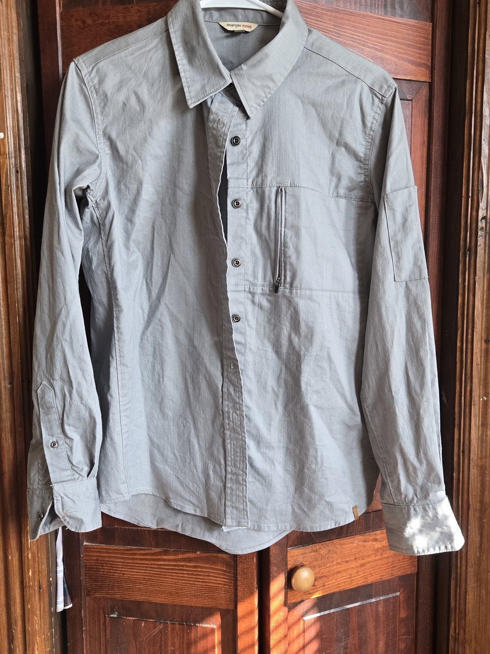 Wrangler Light Gray Work Wear Shirt with Zip Chest Pocket
